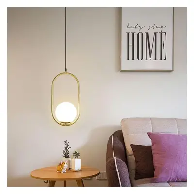 (gold, Warm White) Glass Ball Pendant Lights Milky White Lampshade Modern Led Hanging Lamp For L