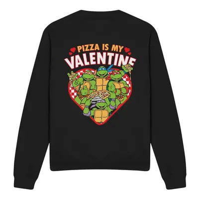 (M, Black) Teenage Mutant Ninja Turtles Unisex Adult Pizza Is My Valentine Sweatshirt