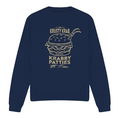 (XL, Navy) SpongeBob SquarePants Unisex Adult The Krusty Krab Shock Mono Sweatshirt