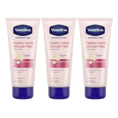 Vaseline Intensive Care Healthy Hands Stronger Nails Lotion with Keratin Vitamin E Moisturize Sk