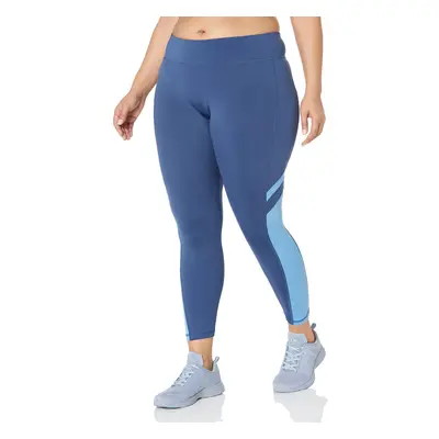 Reebok Women's Plus Size Workout Ready Leggings Batik Blue/Mesh Sides