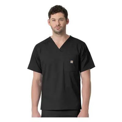 Carhartt mens Men's Slim Fit Pkt Top Medical Scrubs Shirt Black XX