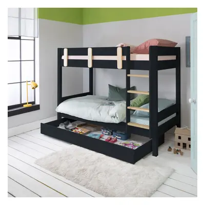 (Bunk Bed with Olaf Trundle) Una Bed in Contemporary Anthracite