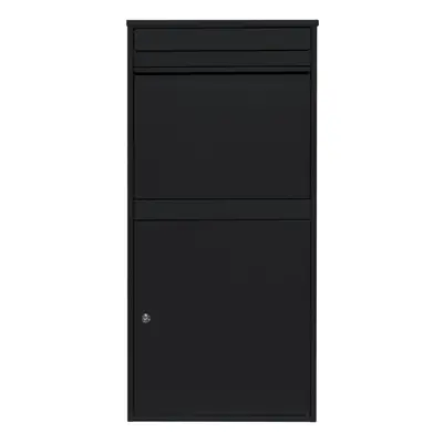 Parcel Post Drop Box Black Steel Lockable Letter Package Mail Wall Mount