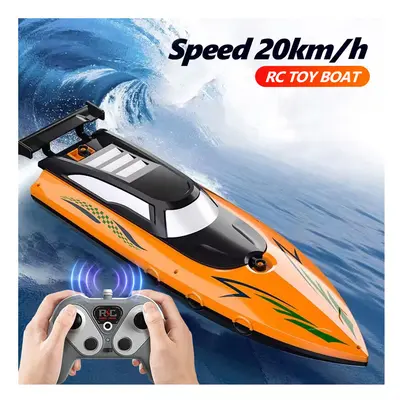 (Orange color-502) Remote Control Boat Electric Toy Charging 2.4G Remote Control Boat Double Spi