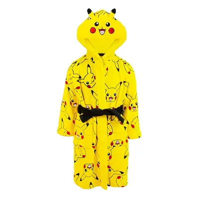 (9-10 Years, Yellow) Pokemon Childrens/Kids Pikachu Faces Dressing Gown