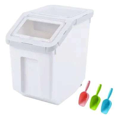 (Gray Large) Dog Food Storage Container 10kg, Pet Food Airtight Storage Bin Dog Food Storage