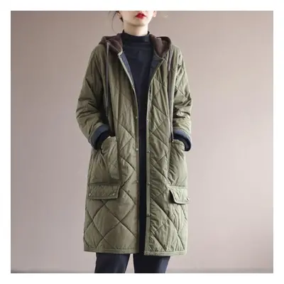 (green, XXXL) Long Coat For Women Winter Hoodies Coat Oversized Cotton Jacket Windbreaker Jacket