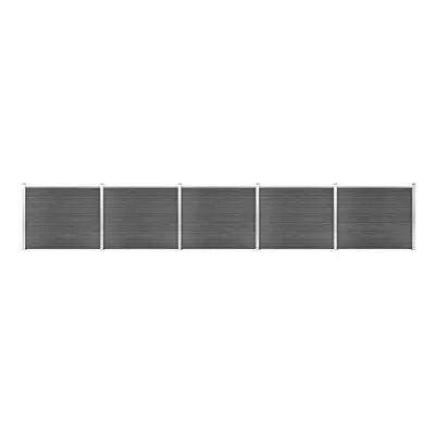 Fence Panel Set WPC 872x146 cm Black