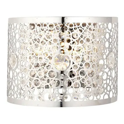 Modern Indoor Wall Light Chrome Bubble Circle & K5 Crystal Shade Bedside Lamp