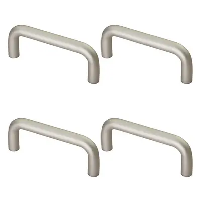 4x Rounded D Shaped Bar Handle x 19mm Diameter Satin Anodised Aluminium