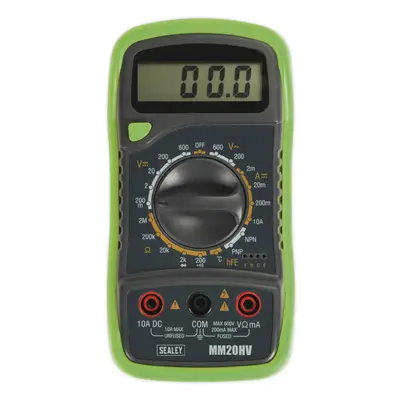 8 Function Digital Multimeter with Thermocouple - Leads & Probes - High Vis