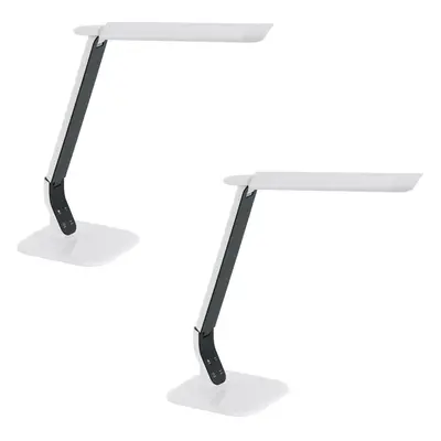 2 PACK Table Desk Lamp White Steel Black Plastic Touch On/Off LED 6W Included