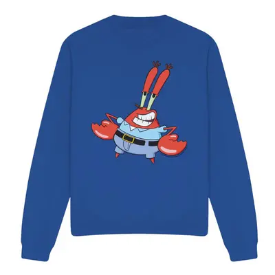 (M, Royal Blue) SpongeBob SquarePants Unisex Adult Mr Krabby Sweatshirt