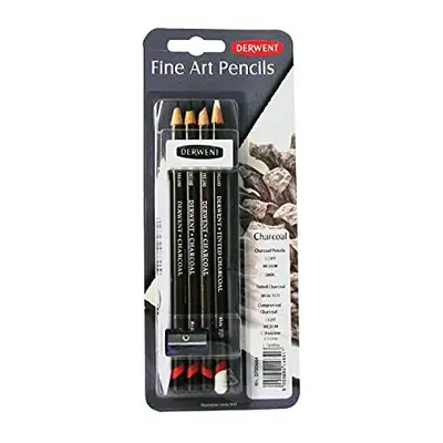 Charcoal Drawing Sampler Pack with Eraser and Sharpener Professional Quality 700664White6 Count 