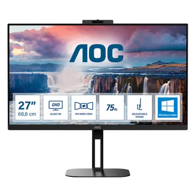 AOC Value-line Q27V5CW/BK - V5 series - LED monitor - 27" - x QHD @ Hz - IPS - cd/m - 1000:1 - m