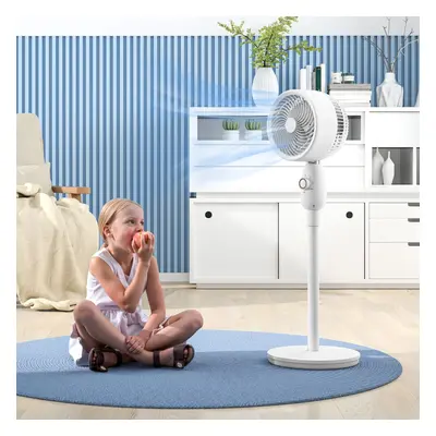 HOMCOM Pedestal Fan for Bedroom, Powerful Air Circulator with Speed, White