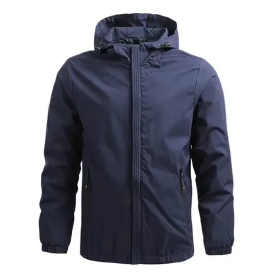 (Dark blue, XXXL) Spring Autumn Waterproof Jacket Men Outdoor Sports Climbing Camping Trekking F