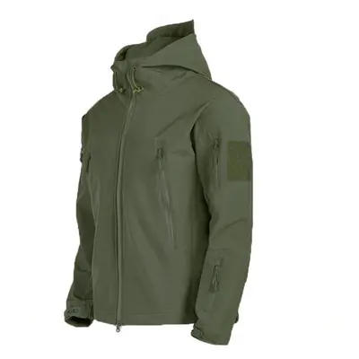 (Green Jacket, 4XL 105-115kg) Waterproof Hiking Tracksuit Set for Men Sharkskin Army Jackets Cam