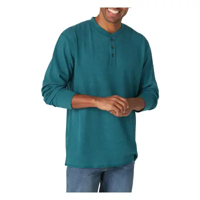 Wrangler Authentics Men's Long Sleeve Waffle Henley Green Small