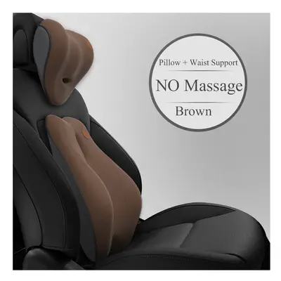 (NO Massage Set BN) Electric Massage Lumbar Support Car Waist Seat Back Cushion Car Pillow