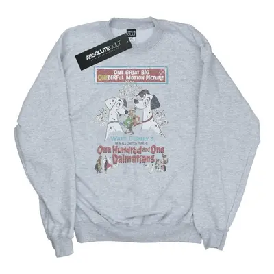 (S, Sports Grey) Disney Mens Dalmatians Retro Poster Sweatshirt