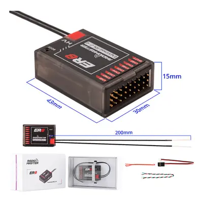 (ER8) Radiomaster 2.4GHz ELRS PWM Receiver V 8CH ExpressLRS RX For RC Fixed Wing Aircraft Car