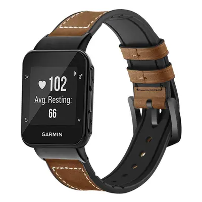 C2D JOY Leather & Silicone Mixed Strap Compatible with Garmin Forerunn