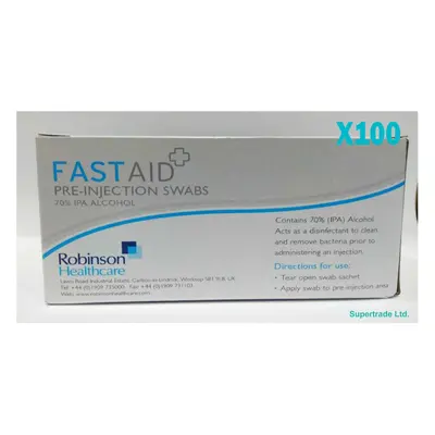 FastAid Pre-Injection Swabs - 70% Isopropyl Alcohol (IPA) Pack of (X Packs)