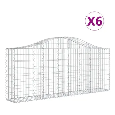 (200 x x 80/100 cm/ pcs) vidaXL Arched Gabion Basket Stone Basket Gabion Retaining Wall Galvanis