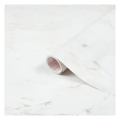 (67.5cm, 10m) MARBLE ROMEO MATT WHITE sticky back plastic vinyl wrap film