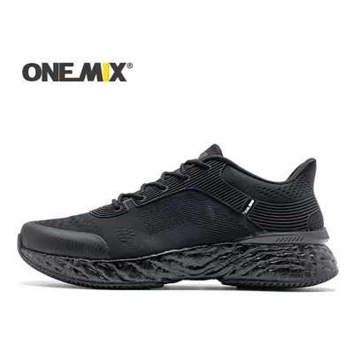 (black, 37) Onemix Energy Running Shoes For Men Non-slip Sneakers Breathable Mesh Outdoor Soft T