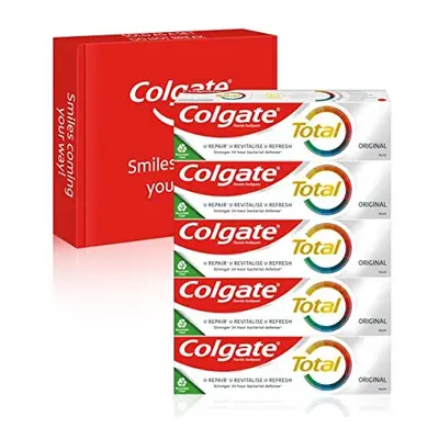 Colgate Total Original Toothpaste Multipack 5x100ml , hour antibacterial fluoride toothpaste, co