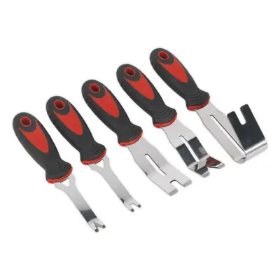 5 PIECE Door Panel & Trim Clip Removal Tool Set - U and V Profile Tips - Stubby