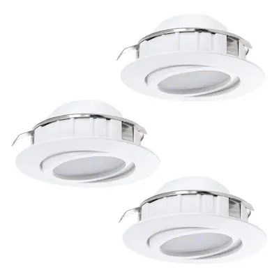 3 PACK Flush Ceiling Downlight White Adjustable Round Spotlight 6W Built in LED