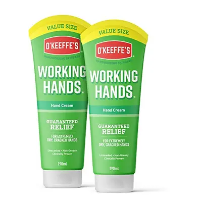 O'Keeffe's Working Hands Value Tube, 190ml (2 Pack) â Hand Cream for Extremely Dry, Cracked Ha