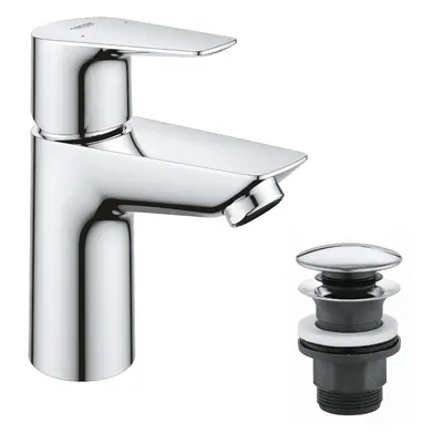 Start Edge - Basin Mixer Tap with Push-Open Waste Set, (Metal Lever, mm Ceramic Cartridge, Water