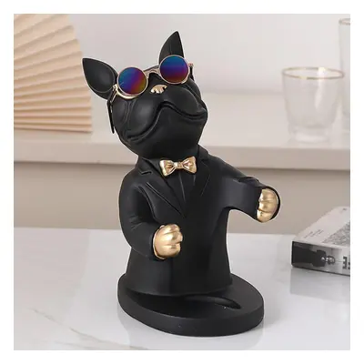 (black) French Bulldog Sculpture Figurine Wine Rack Wine Bottle Holder Modern Living Room Decora