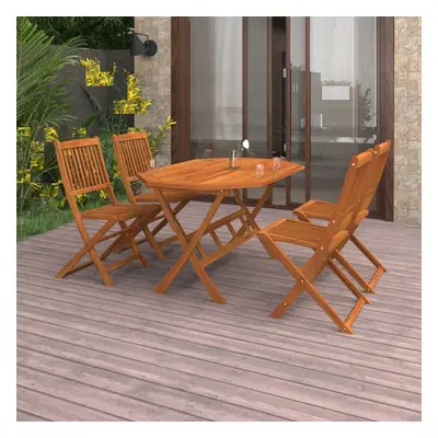 vidaXL Solid Acacia Wood Garden Dining Set Piece Outdoor Table and Chair