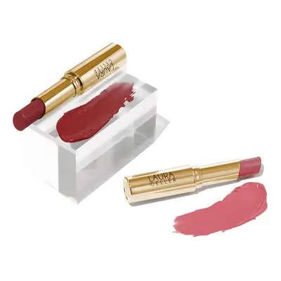 LAURA GELLER Jelly Balm Moisturizing Tinted Lipstick Duo | Hydrating Hydrating Vitamin E - Semi-