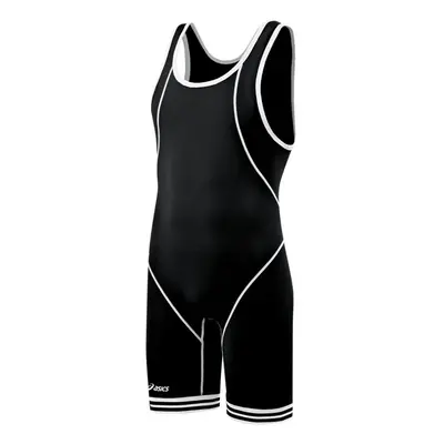 ASICS Men's Snap Down Wrestling Singlet (Black/White) XX-Small