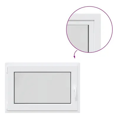 vidaXL Basement Window RISOR 90x50 cm Tilt&Turn DIN Left White egress window