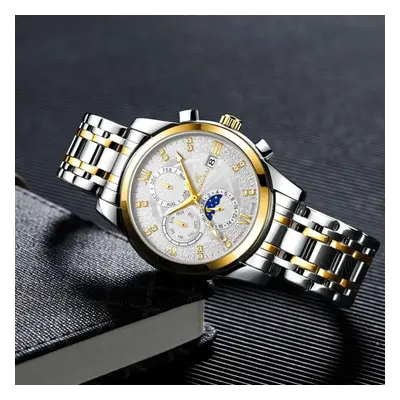 (white,gold) Weisikai 5008b Men Watches New Top Brand Luxury Men&apos;s Watch With Box Waterproo