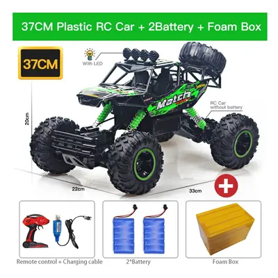 (37 Green 2B Plastic) ZWN 1:12 / 1:16 4WD RC Car With Led Lights 2.4G Radio Remote Control Cars 