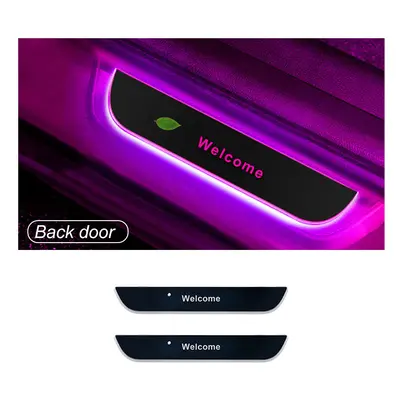 (For S-AAB, Back Door - 2Pcs) 4/2 Pcs Customized Car Door Sill illuminated Light logo Projector 