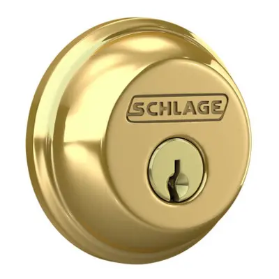 SCHLAGE B60N505 Deadbolt Keyed Side Bright Brass