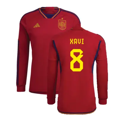 (L) Spain Long Sleeve Home Shirt (XAVI 8)