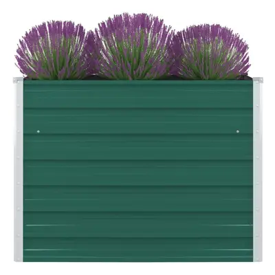 vidaXL Raised Garden Bed Galvanised Steel Green Metal Planter Pot Flower Boxes