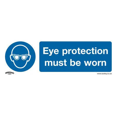 10x EYE PROTECTION MUST BE WORN Safety Sign - Rigid Plastic x 100mm Warning