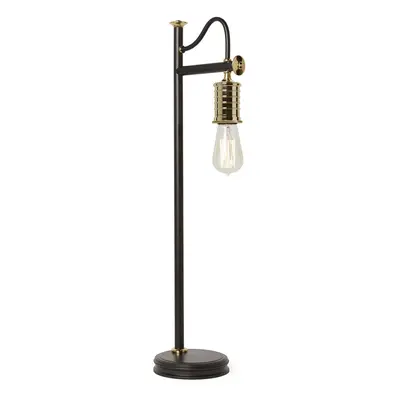 Table Lamp Black & Highly Polished Brass Finish LED E27 60W Bulb d00472